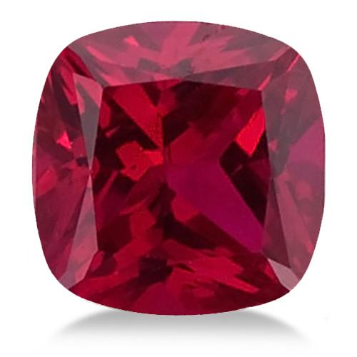 Cushion shape Lab Created AAA Ruby Gemstone 11mm (5.55 ct)