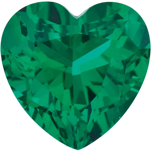 Heart shape Lab Created AAA Emerald Gemstone 6.5mm (1.35 ct)